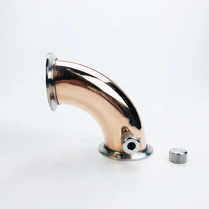 

Медный санитарный колено 2 дюйма (51 мм), наружный диаметр 64 мм, медная труба 90 градусов с ниппелем термозащиты и заглушкой