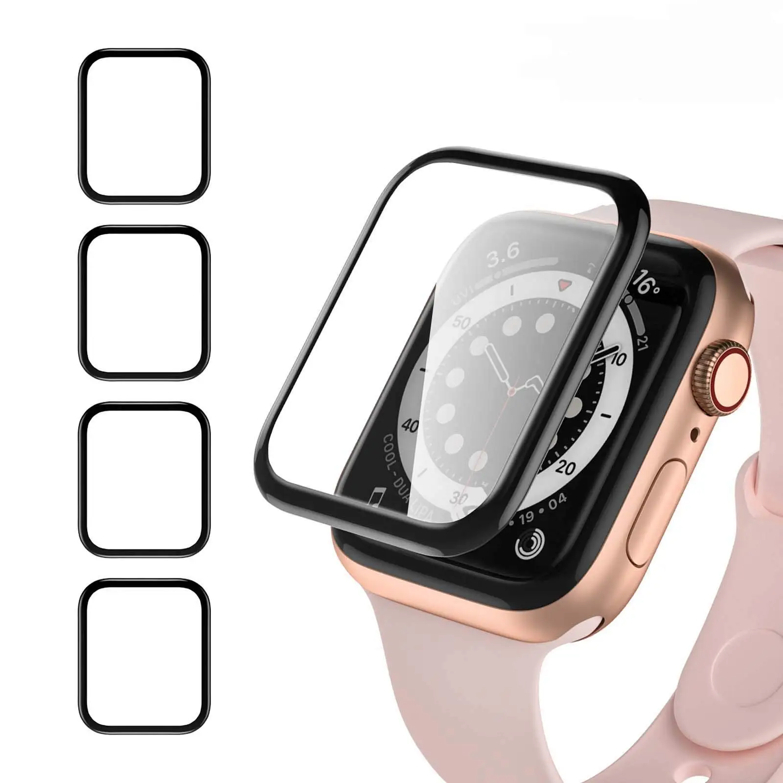 Мягкое стекло для Apple Watch 6 5 4 se 44 мм 40 iWatch серии 3 42 38 9D HD (не закаленное) пленка