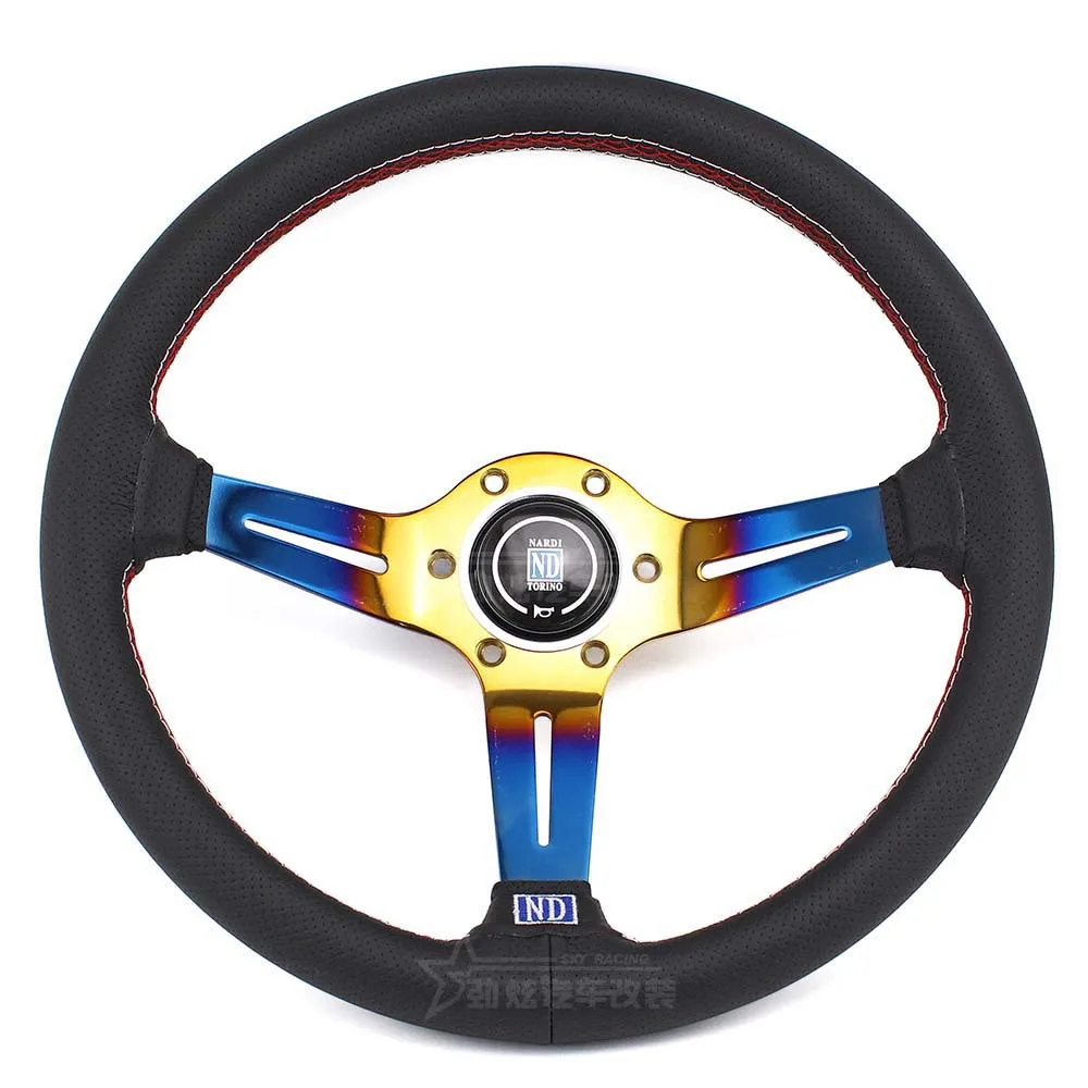 Автомобильное универсальное 14-дюймовое отверстие кожаное золотистое обжаренное