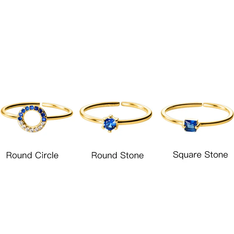 Женские регулируемые кольца золотого цвета из стерлингового серебра 925 пробы с