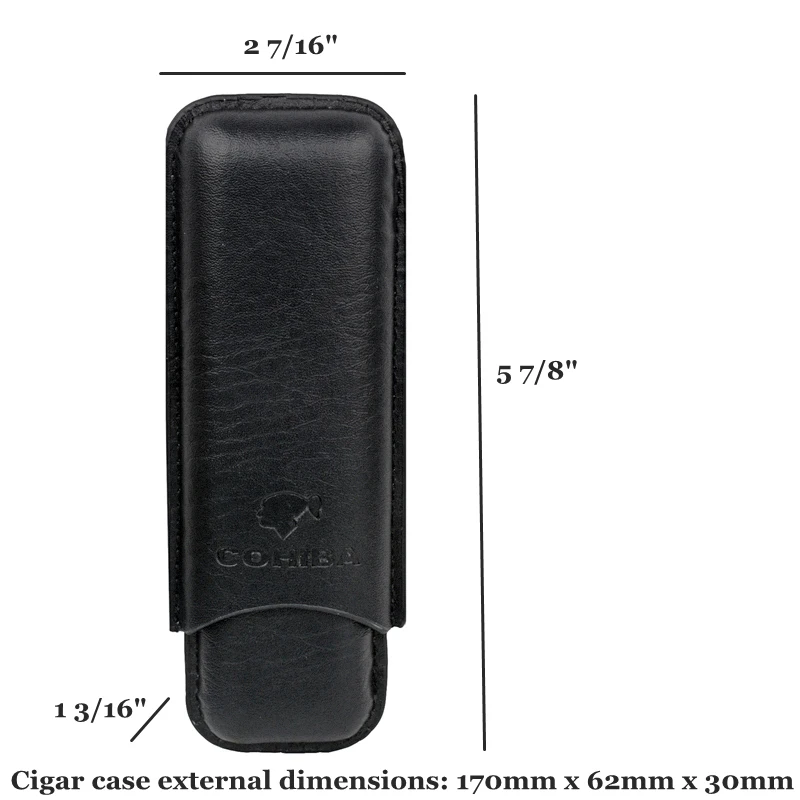 Cohiba Leather Cigar Case 2 Tube Cigar Holder Mini Humidor Travel Cigar Box Portable Cigar Accessory  Christmas Gift for Men images - 6