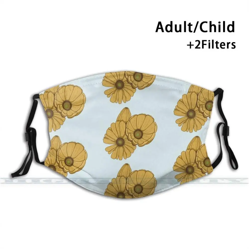 

Sunflowers Fashion Print Reusable Funny Pm2.5 Filter Mouth Face Mask Sunflower Sun Flower Summer Warm Yellow Cute