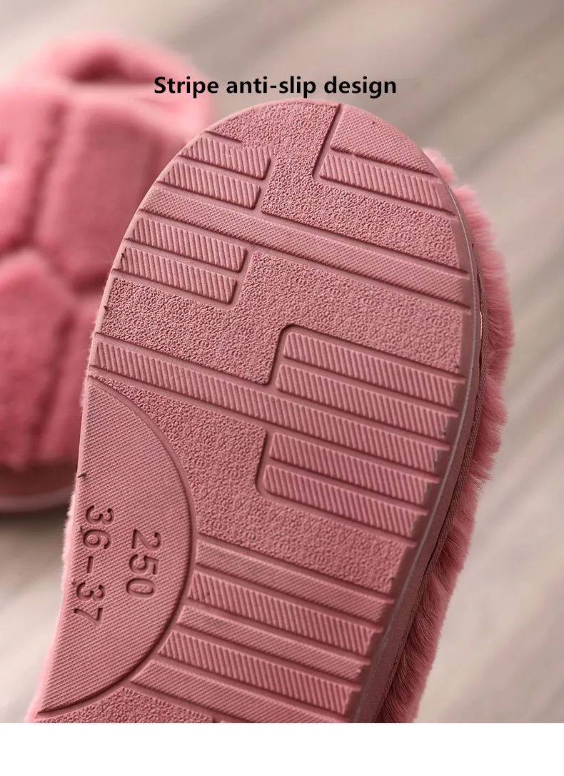 

Apanzu winter Women Slippers Bottom Soft Home Shoes Cotton room Slippers Indoor Slip-On Shoes women fur slides Shoes For Couple