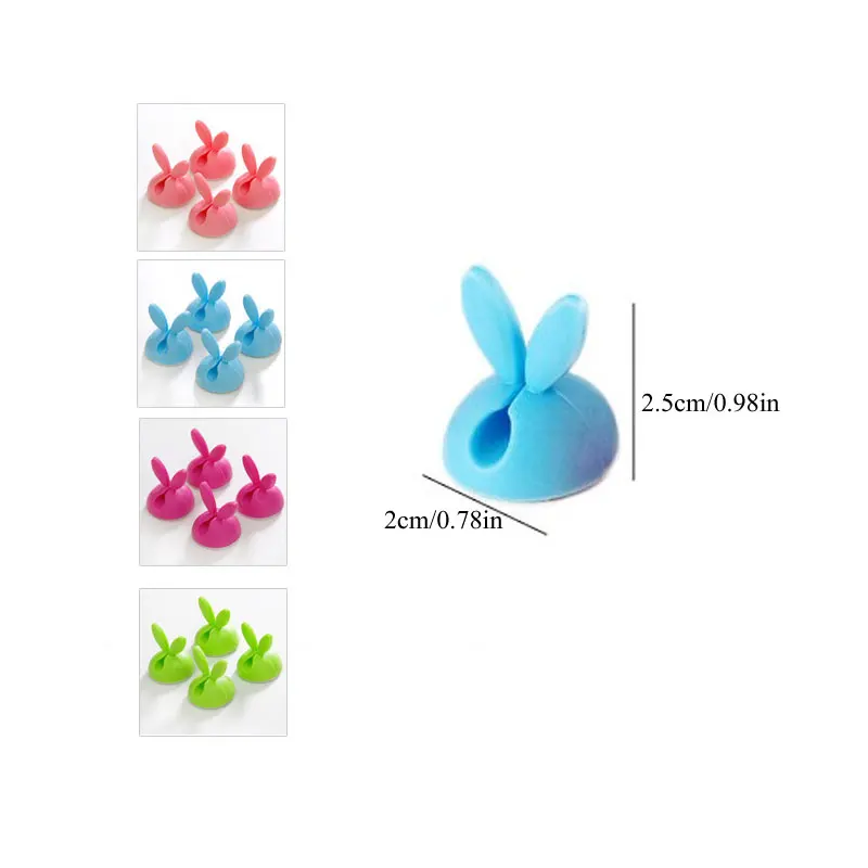 4 шт./компл. Одноцветный Настольный набор ярких цветов с милым Кроликом зажим для