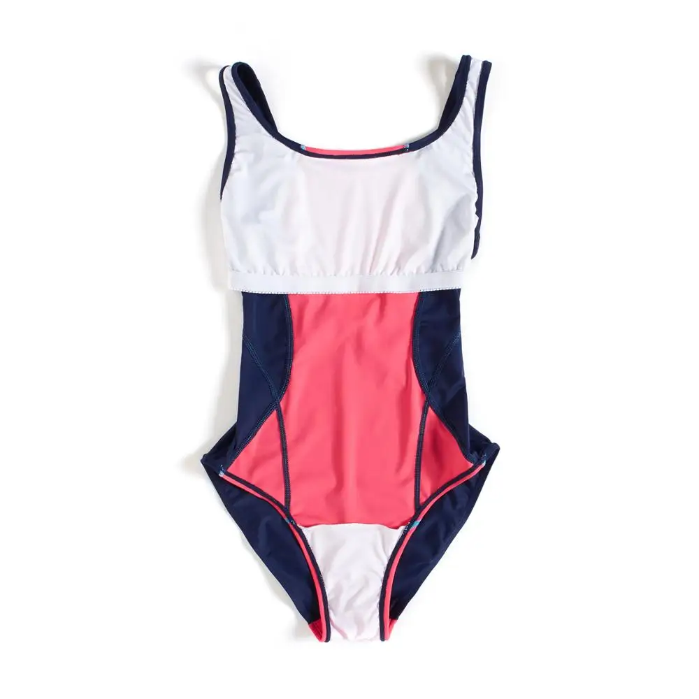 Женский купальник консервативный спортивный сплошной тренировочный купальный