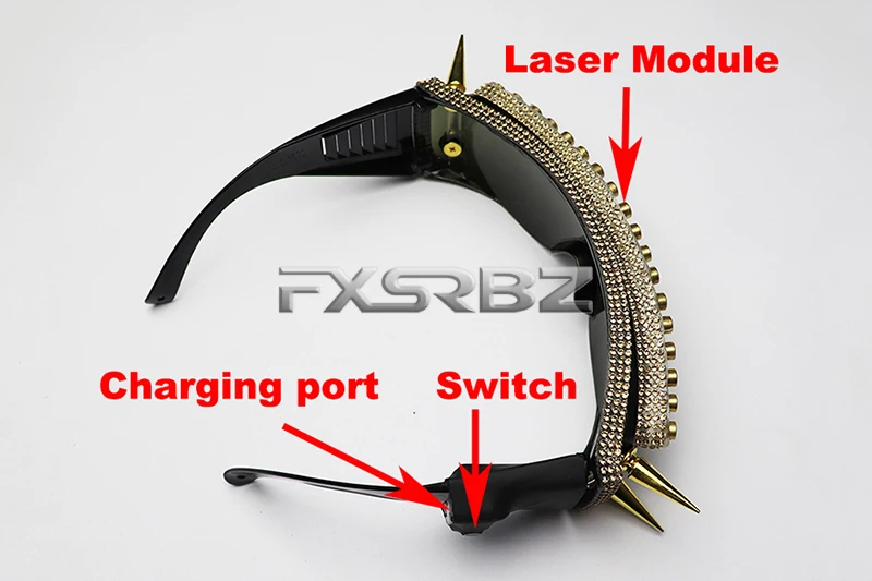 Новый модный красный лазерный костюм дневные светодиодные очки DJ певец бар