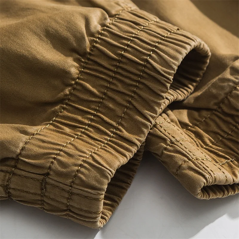 

New Color Cargo Pants Cotton Casual Solid Streetwear Men Fashion Pants Male Black Trousers Plaid Pants Men