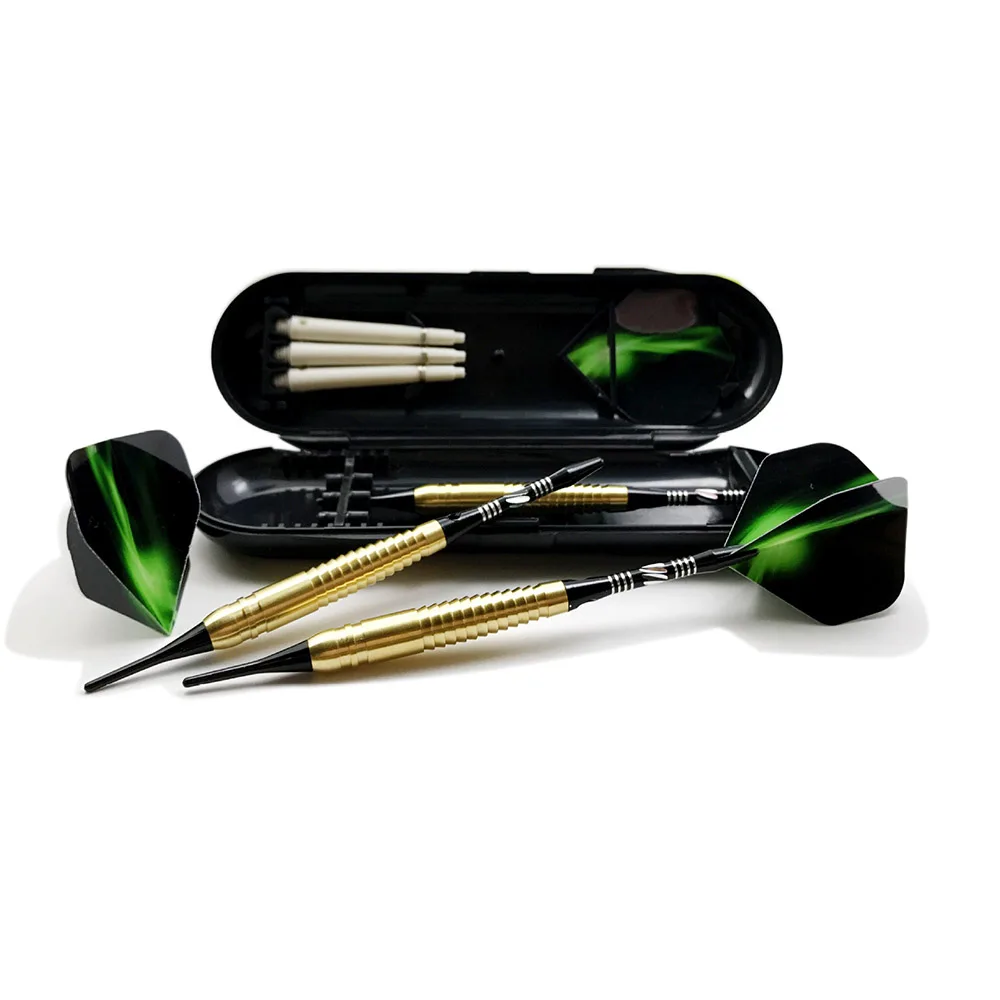 

3Pcs 16g Professional Safe Darts Set Soft Plastic Tip Brass Barrel Aluminum Shafts PET Flights Competition Training Dart