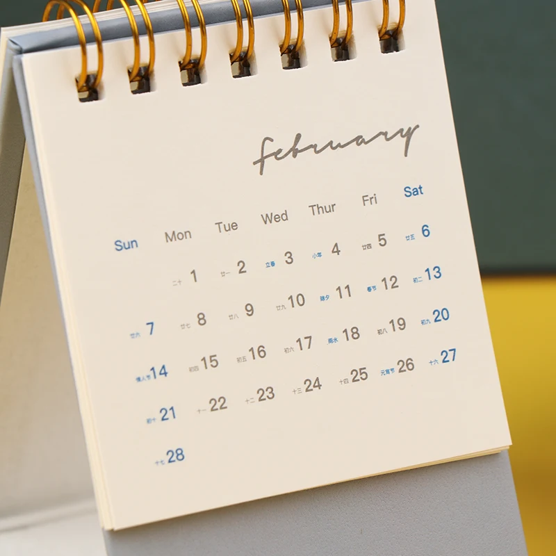 

Creative Solid Color Series Mini Desk Calendar DIY Portable Desktop Calendars To Do List Daily Schedule Planner Office