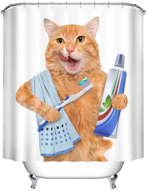 Забавная душевая занавеска в виде животных s-украшение милый домашний декор для