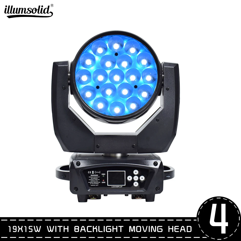 19x15 Вт Led перемещение головы мыть светильник RGBW 4N1 зум сценическое освещение DMX512