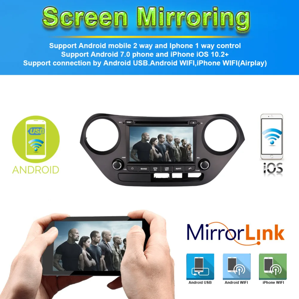 Android 10 0 Восьмиядерный 4G + 64G Автомобильный GPS-навигатор для Hyundai I10/Grand I10 2013-2021 левый
