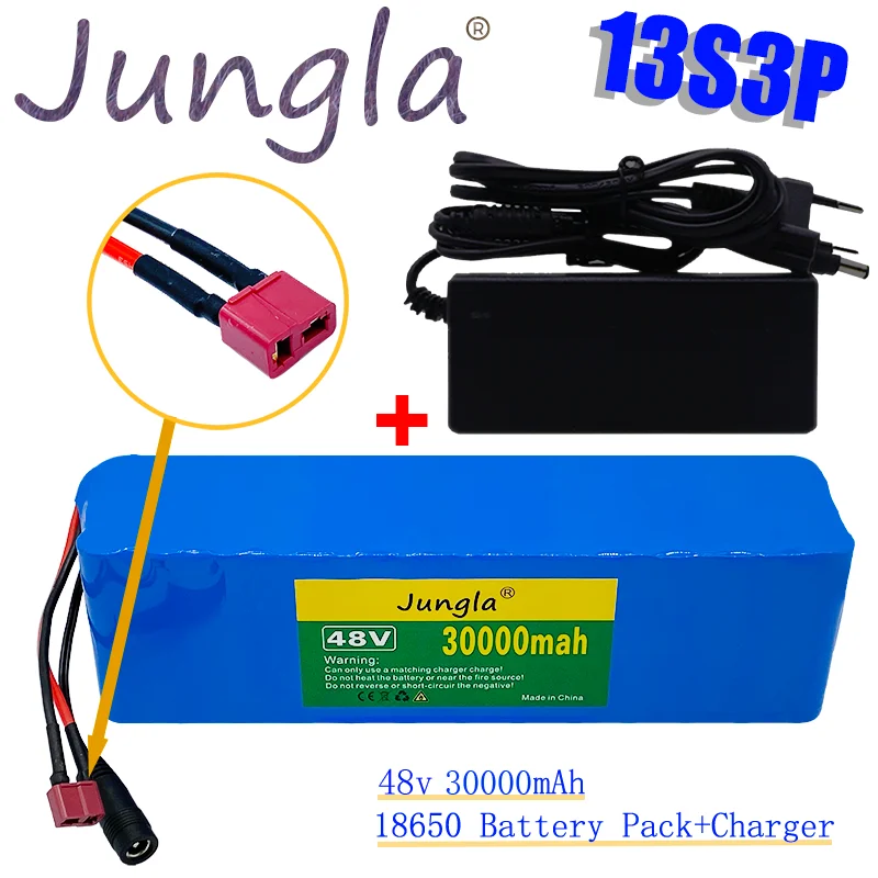 

48V Li ion battery 48V 30ah 1000W 13s3p Li ion battery pack for 54.6V E-bike scooter with BMS + charger
