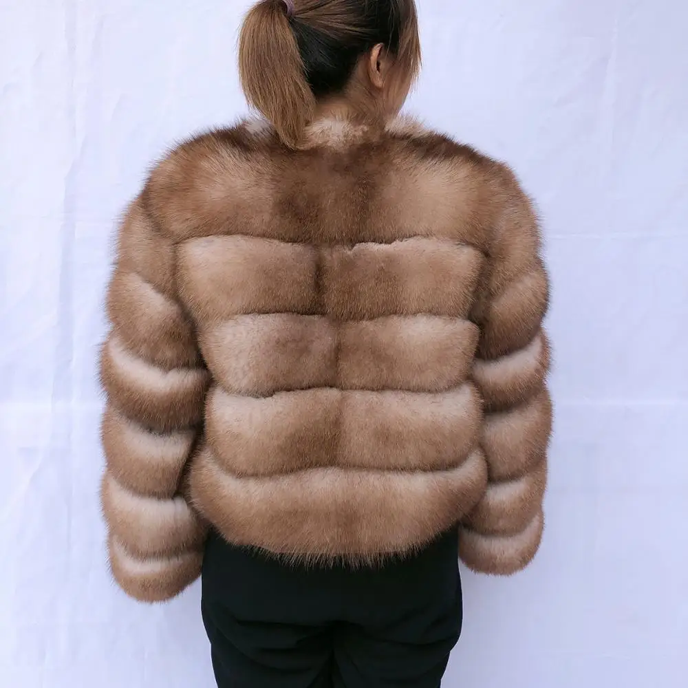 Женская зимняя куртка из лисьего меха красная лиса серебристая Лиса сексуальная