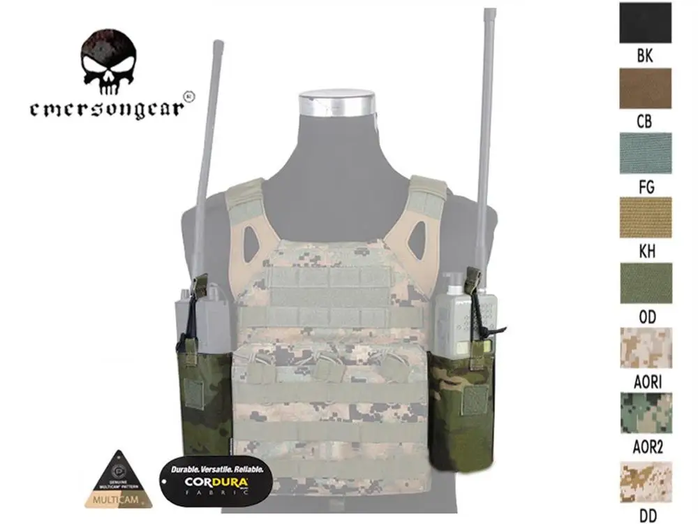 EMERSON MOLLE JPC радиостанция MBITR Pouch Set Utility Military double Radio Bag EM8333 | Спорт и развлечения