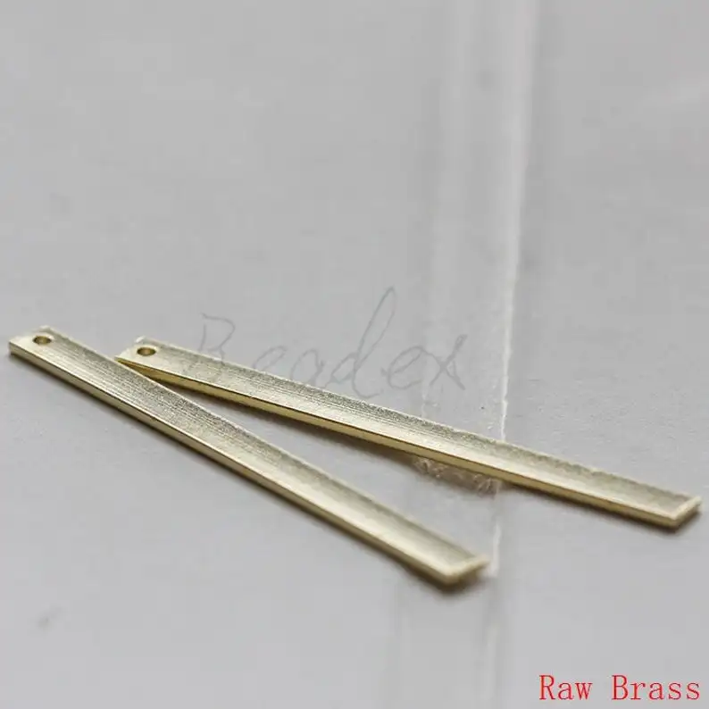 Подвески с твердой латунной основой-прямоугольник 48x4 мм (3586C)