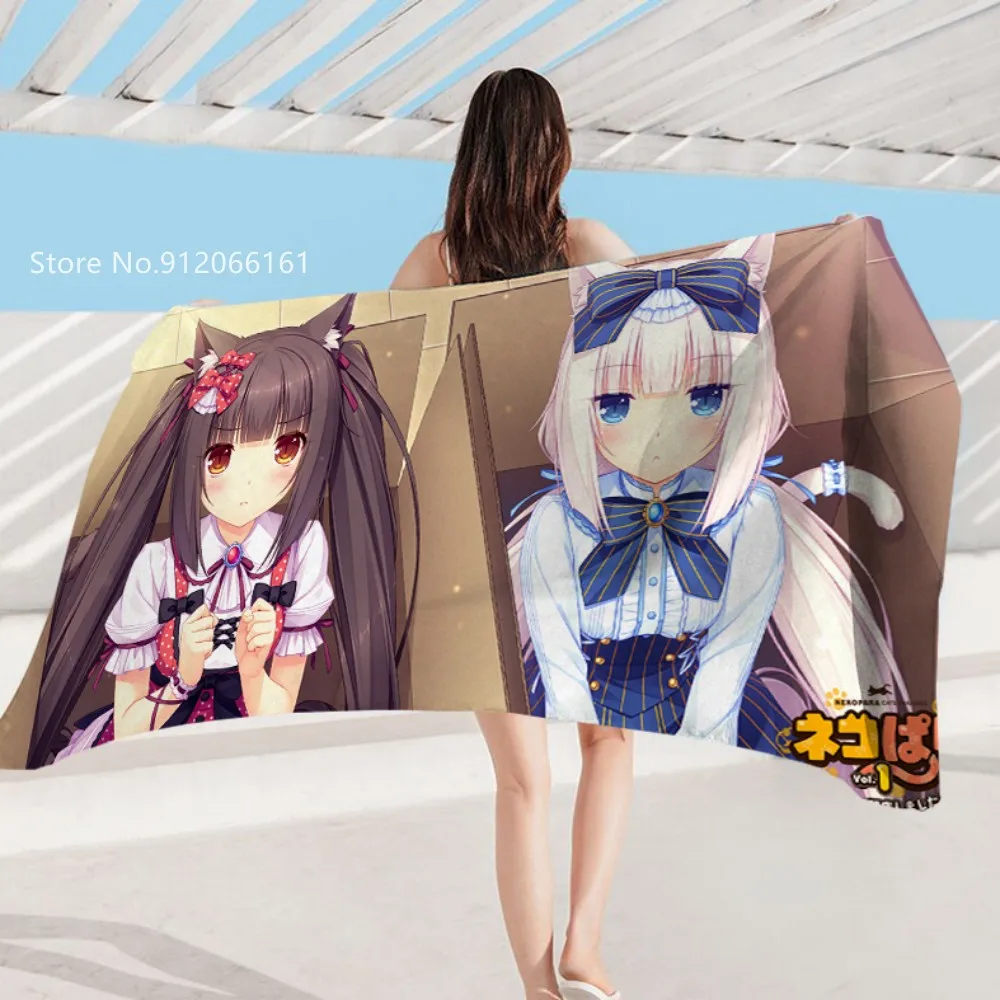 Прямоугольное пляжное полотенце Nekopara с 3D принтом сексуальные девушки пляжный