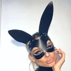 Сексуальная женская маска кролика из искусственной кожи черная маска ручной работы аксессуары для БДСМ маска для вечевечерние НКИ Хэллоуина многоразовая