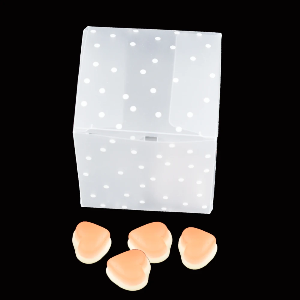 50 шт. пластиковая квадратная коробка для конфет в горошек шоколадная Подарочная