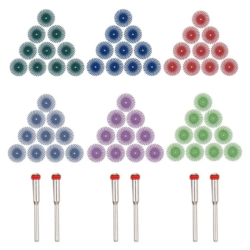 

66 шт. набор абразивных кистей с радиальной щетиной (1/8 дюйма хвостовик) для роторного инструмента Смешанная зернистость 80 120 220 400 600 1000