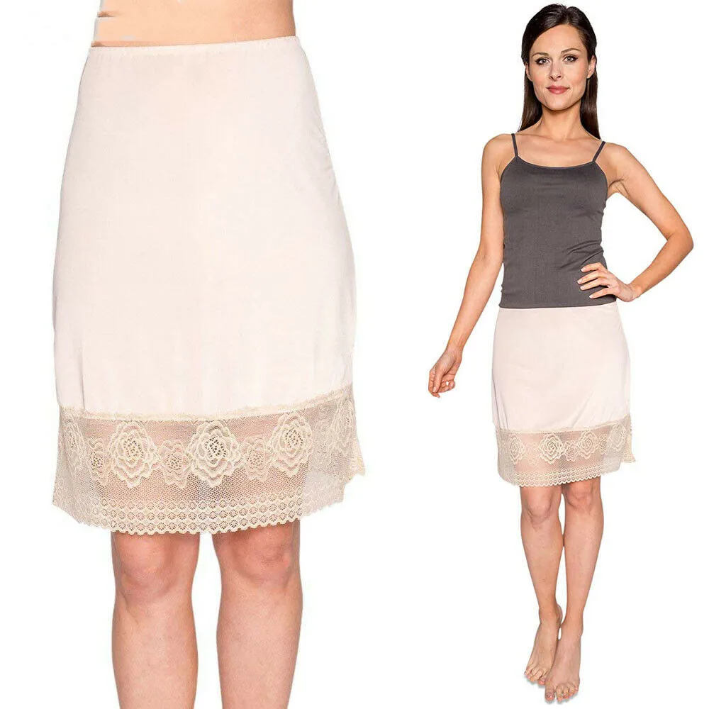 Женская кружевная юбка-комбинация до колена с цветочным принтом | одежда