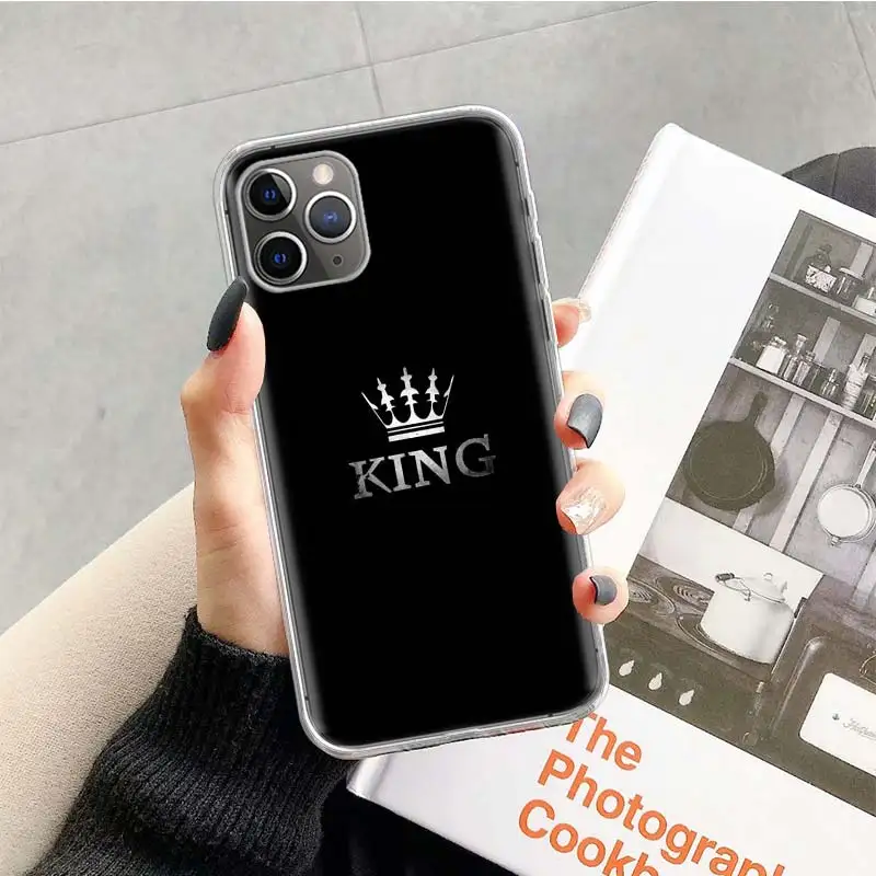 TR227-9 Чехол для влюбленных King queen для Apple iphone 11 Pro XS Max XR X 7 8 6 6S Plus 5 5S SE 10 десять подарочных силиконовых чехлов для телефона - Цвет: TR227-9