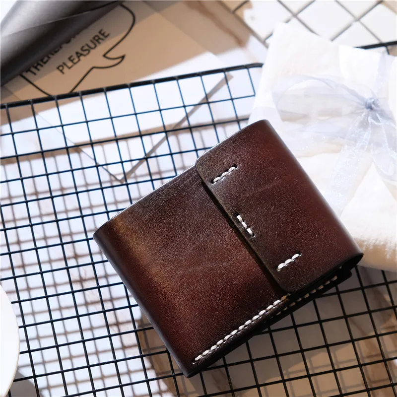 Натуральная кожа винтажные кошельки ручной работы для мужчин и женщин Воловья