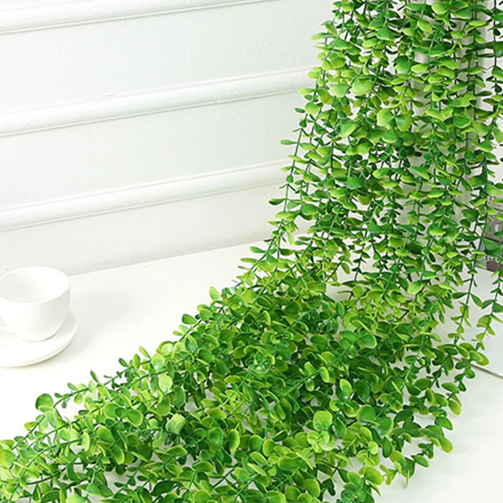 

3Pcs Plastic Simulation Plant Eucalyptus Wall Hanging Vine Green Leaf Home Wedding Decoration Plant Supplies