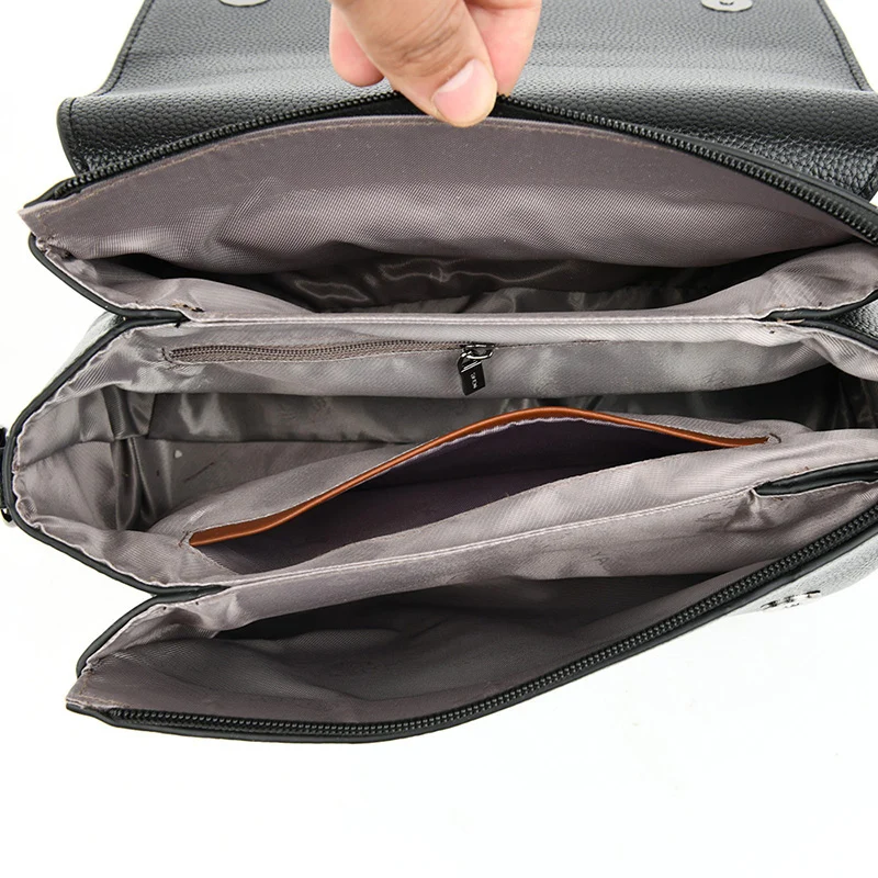 

Black Women's Flap Shoulder Bags Purses 2020 Trendy Female Messenger Tote Bag Elegant Soft Leather Ladies Crossbody Handbags Sac