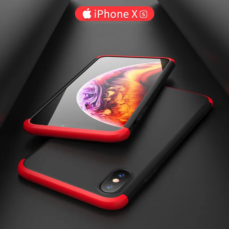 GKK чехол для Apple iPhone 7 8 6 6s 5 5s 360 полная защита противоударный 3 в 1 жесткий матовый X XR