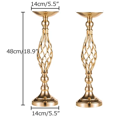 2 x 48cm Gold ERMAKOVA металлическая Цветочная композиция стойка для вазы подсвечник кронштейн канделябр главное украшение Свадебная вечеринка ужин отель украшения - Цвет: 2 x 48cm Gold