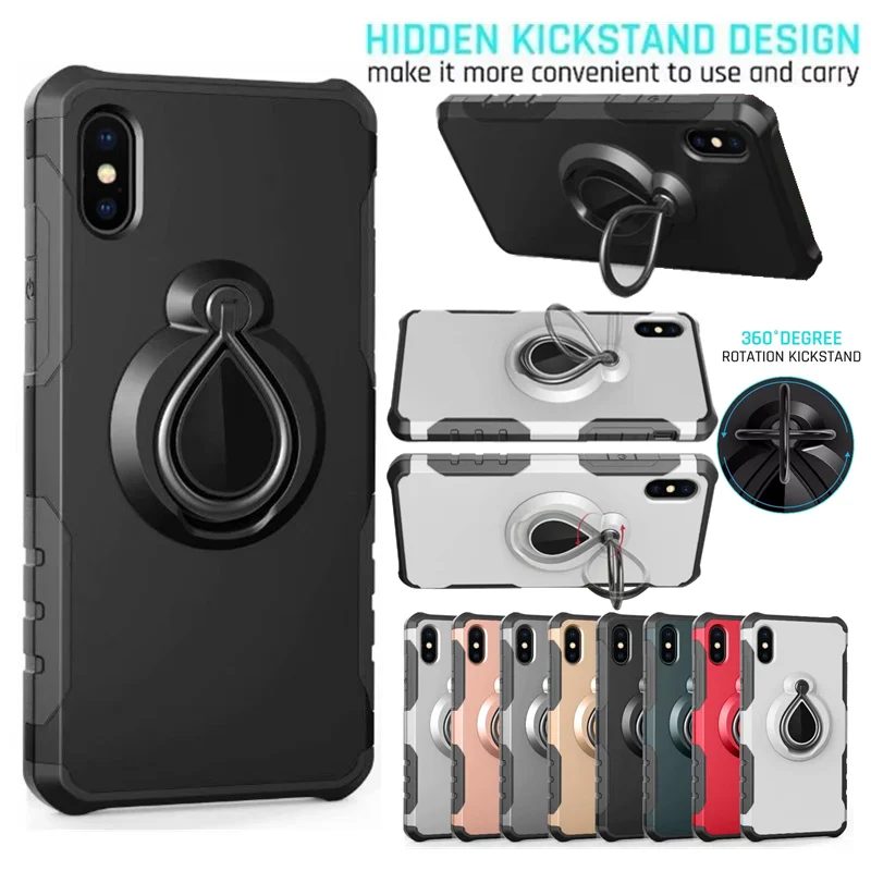 Новый чехол с поворотом на 360 ° для iPhone 6 6s 7 8 Plus X XS чехлы телефонов защита от