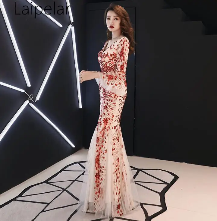 

Vintage Woman Cotton Slim Sequin Long Dress Half Sleeve Deep V Sexy Backless XS-3XL Fashion Evening Party Dresses Vestidos