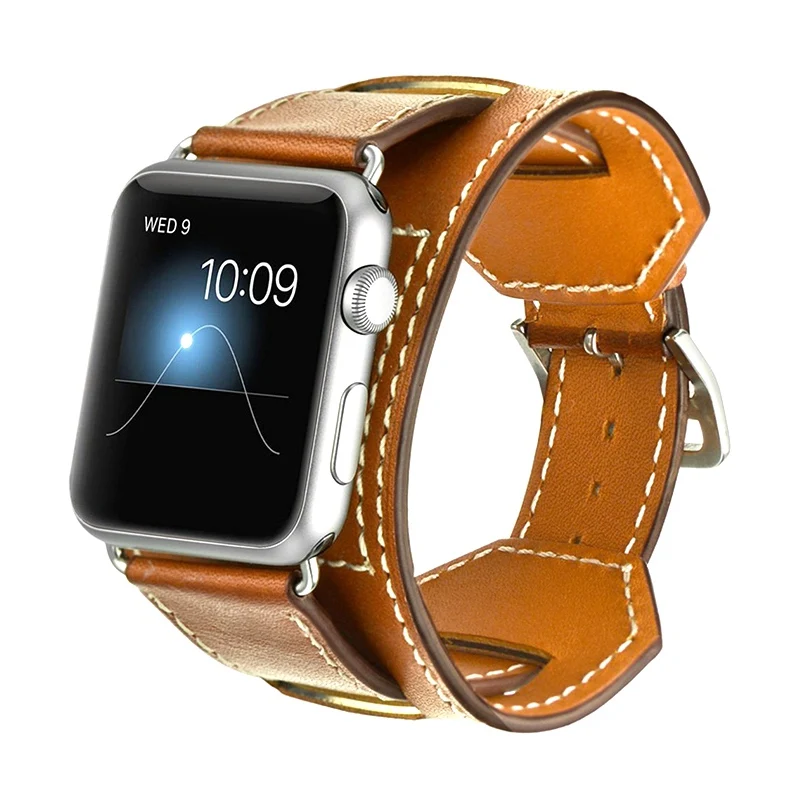 Ремешок из натуральной кожи для iwatch 38 мм 40 42 44 Регулируемый магнитный браслет Apple