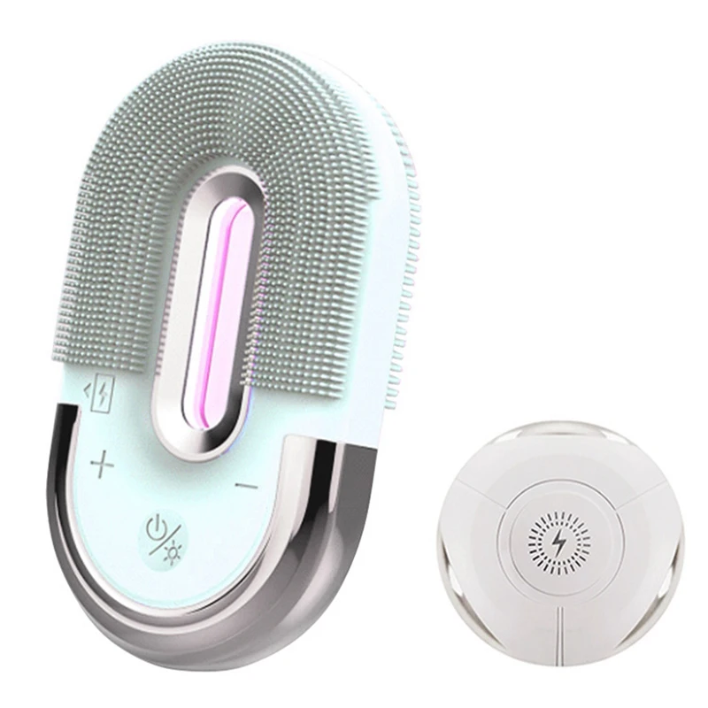 

Electric Face Cleaner Inductive Charging Sonic Vibration Electric Facial Cleaning Brush Silicone Skin Care