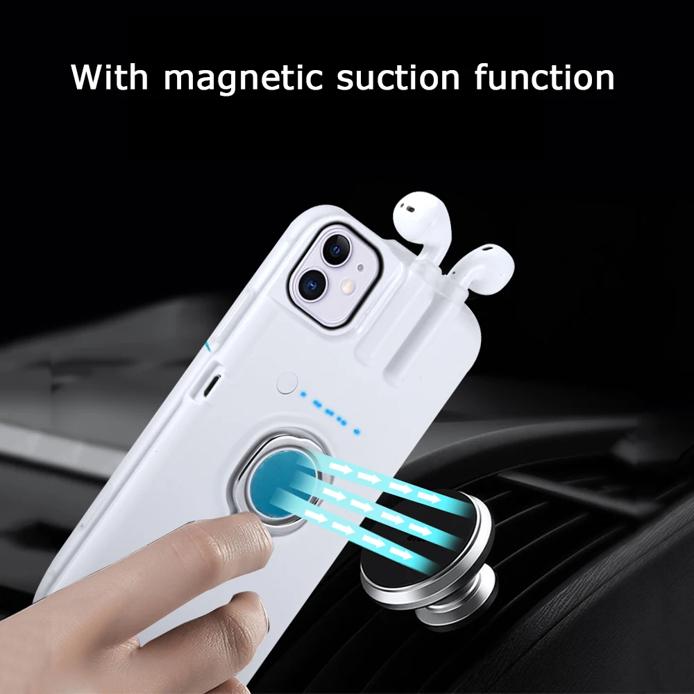 Чехол для телефона с держателем беспроводных наушников Bluetooth iPhone 11 Pro Max XR X XS 7 8 Plus