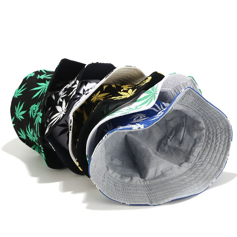 

Cotton Fishing Hat Women Men Hip Hop Cap Couple Maple Leaf Panama Bucket Hat Sun Flat Top Fisherman Hats Caps Boonie Gift