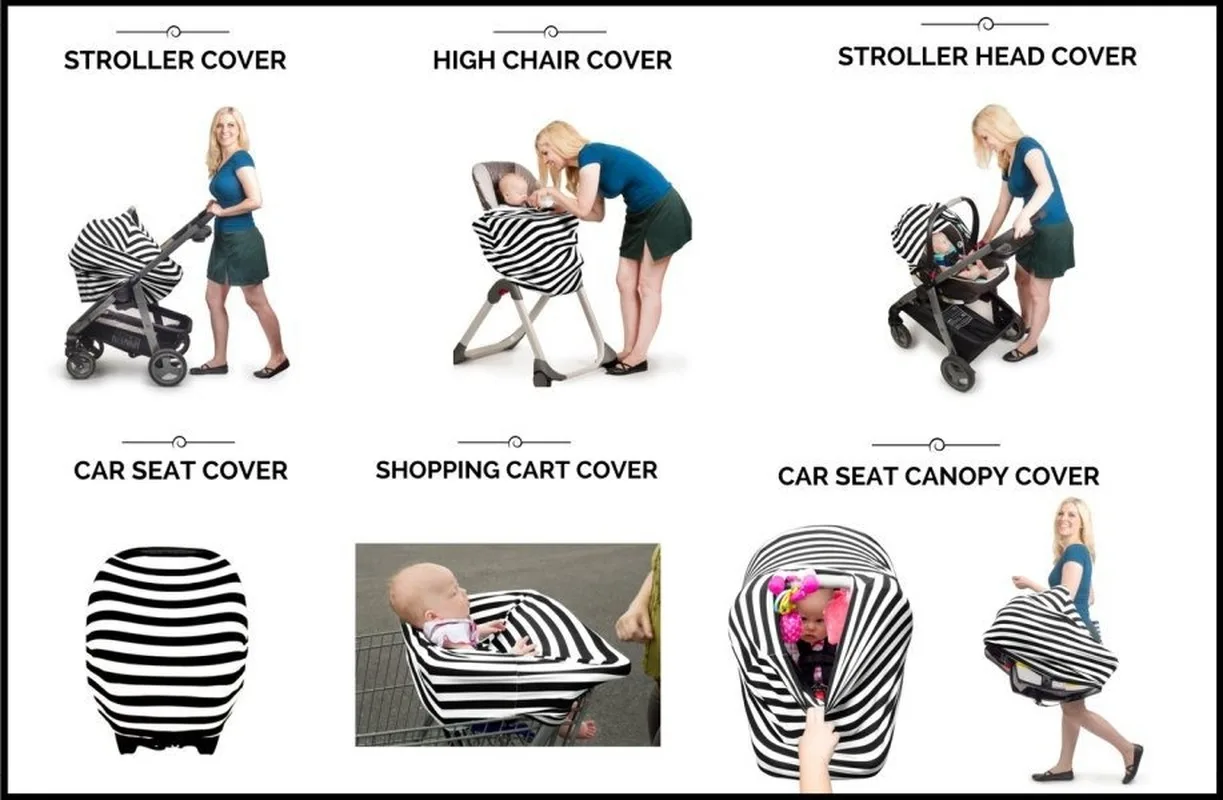 Nursing Cover Breastfeeding Scarf Baby Car Seat Covers Soft and Stretchy Infant Stroller Carseat Canopy for Girls Boys |