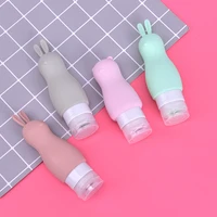 1pc 90ml cute travel press bottles silicone refillable bottles traveler packing lotion points shampoo container press bottles