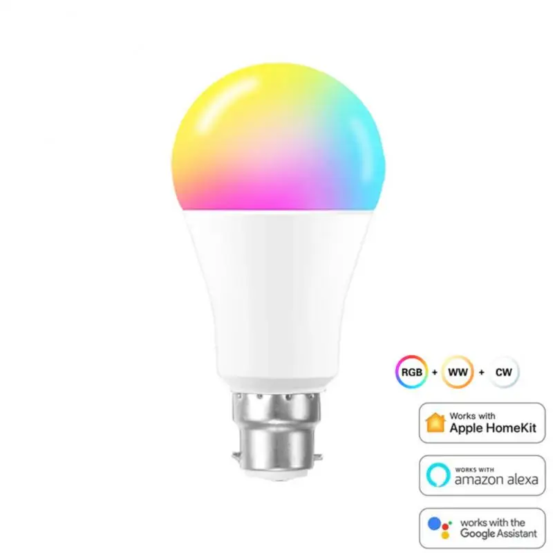 

WiFi RGB E27/E26/B22 LED Smart Light Bulb Colour Changing Lamp APP Voice Control Alexa Google Home Assistant APP Remote Control