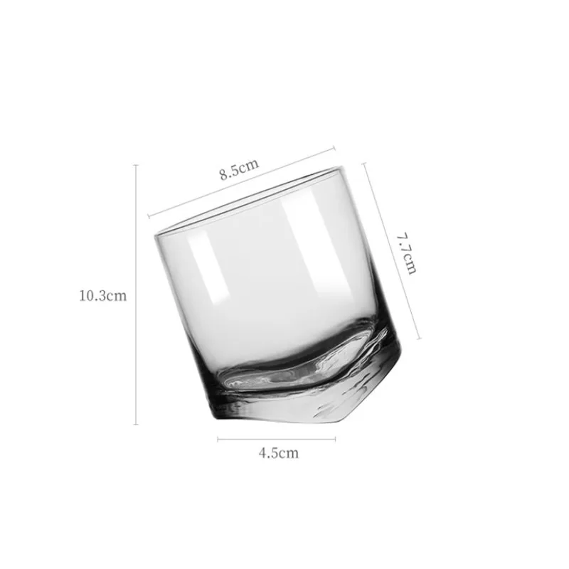 

Creative Transparent Tilted Whiskey Glass Portable Beer Cocktail Mug Whisky Juice Drinking Cup Wine Cups for Bar Club Drinkware