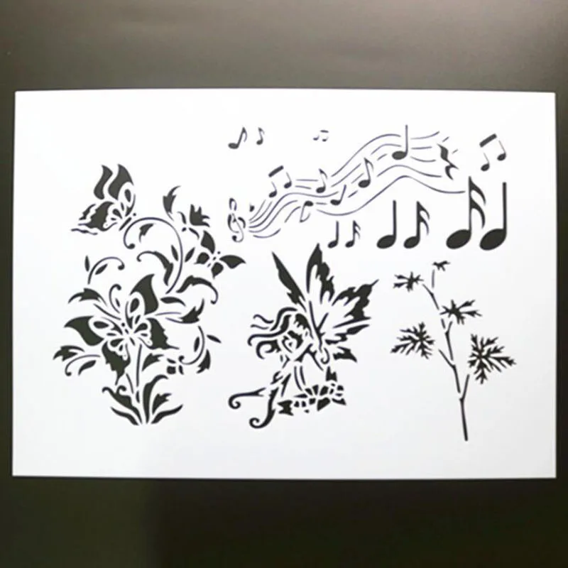 Бабочка Музыка наслоения Трафареты для покраски стен шаблоны скрапбукинга марки