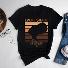 Каждая оттенок Slays рубашка Melanin каждая оттенка Poppin Queen ShirtStrong