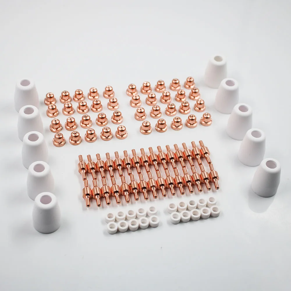 

100Pcs PT-31consumables Air Plasma Cutter Cutting Nozzles Electrode Tip Torch Consumable Kits 40A Fit For LGK-40 CUT-40 CUT-50D