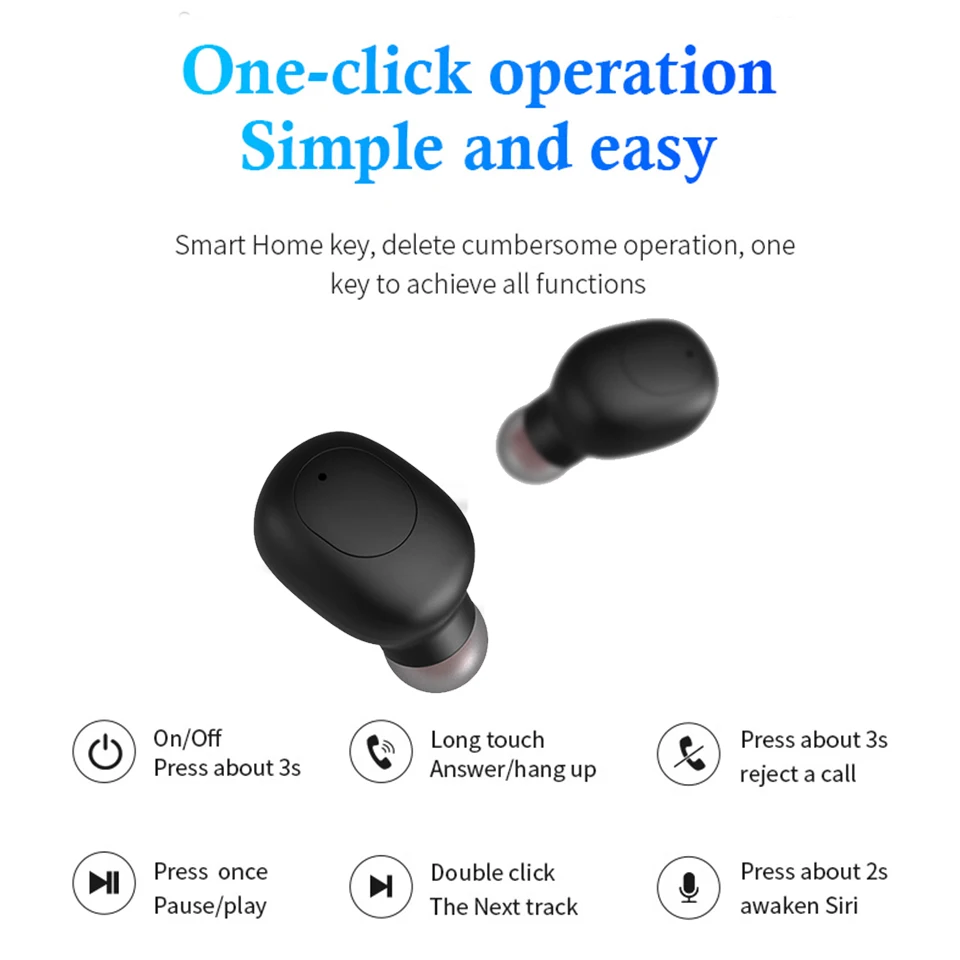 Беспроводные наушники Bluetooth Спортивные с шумоподавлением вкладыши гарнитура для