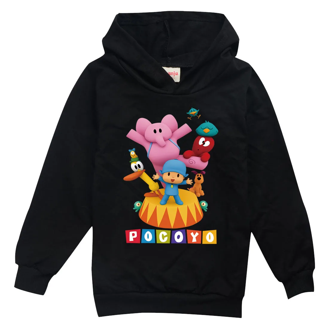 Детская модная одежда мультяшный свитшот с длинным рукавом рубашка капюшоном