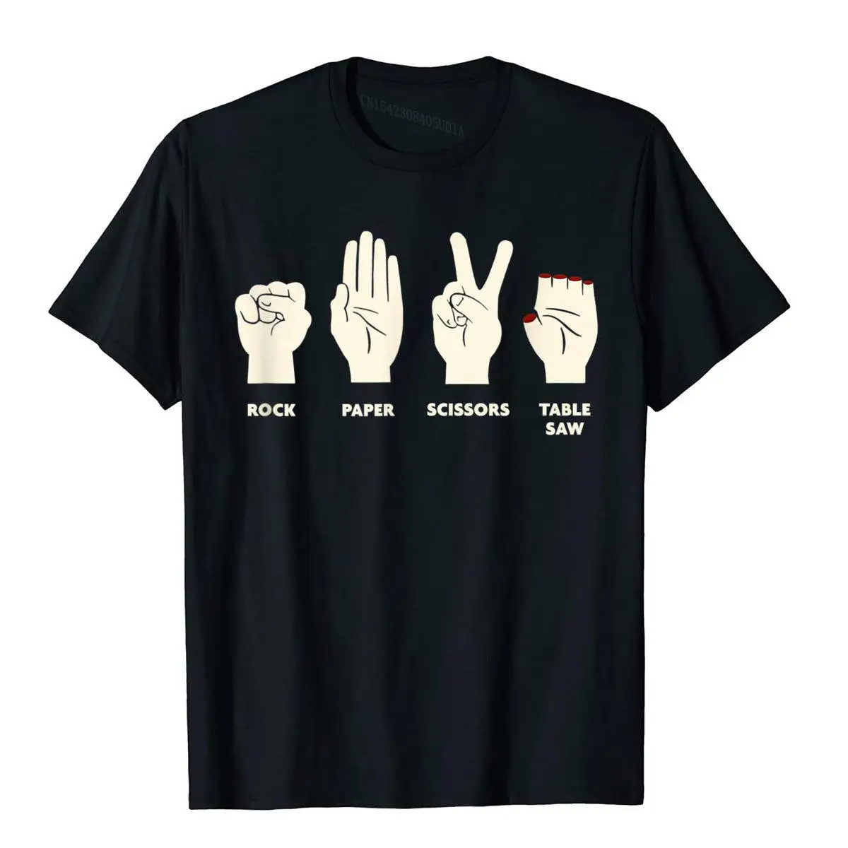 

Rock Paper Scissors Table Saw Funny Carpenter Contractor T-Shirt Fashion Popular T Shirt Cotton Young Tops Shirt Geek
