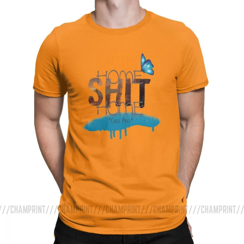 Home Shit Home Life Is Strange мужские футболки, винтажные футболки с коротким рукавом и круглым вырезом, футболка из чистого хлопка, одежда для вечеринок - Цвет: Оранжевый