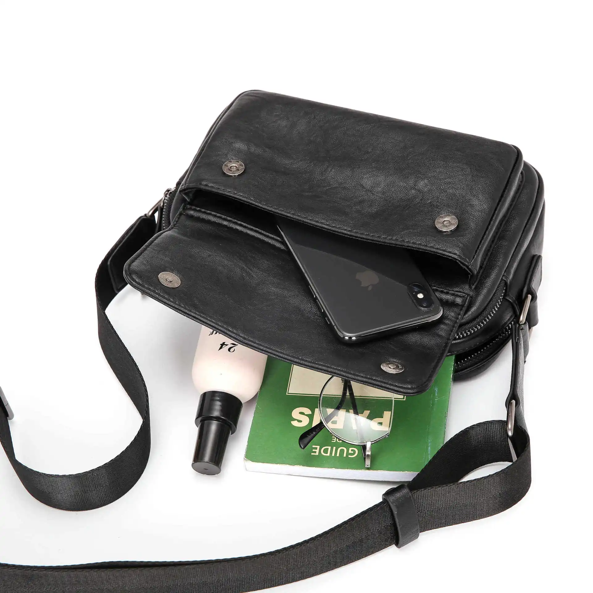 

Weysfor Fashion Crossbody Bag Casual Business Leather Men's Messenger Bag Vintage Men Small Bag Zipper Shoulder Handbags Clutch