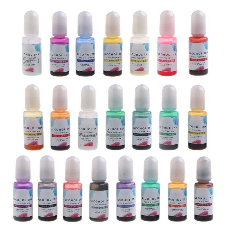 22 ярких цвета, высококонцентрированные чернила на спиртовой основе, пигмент, краска из эпоксидной смолы, цветная краска отлично подходит дл...